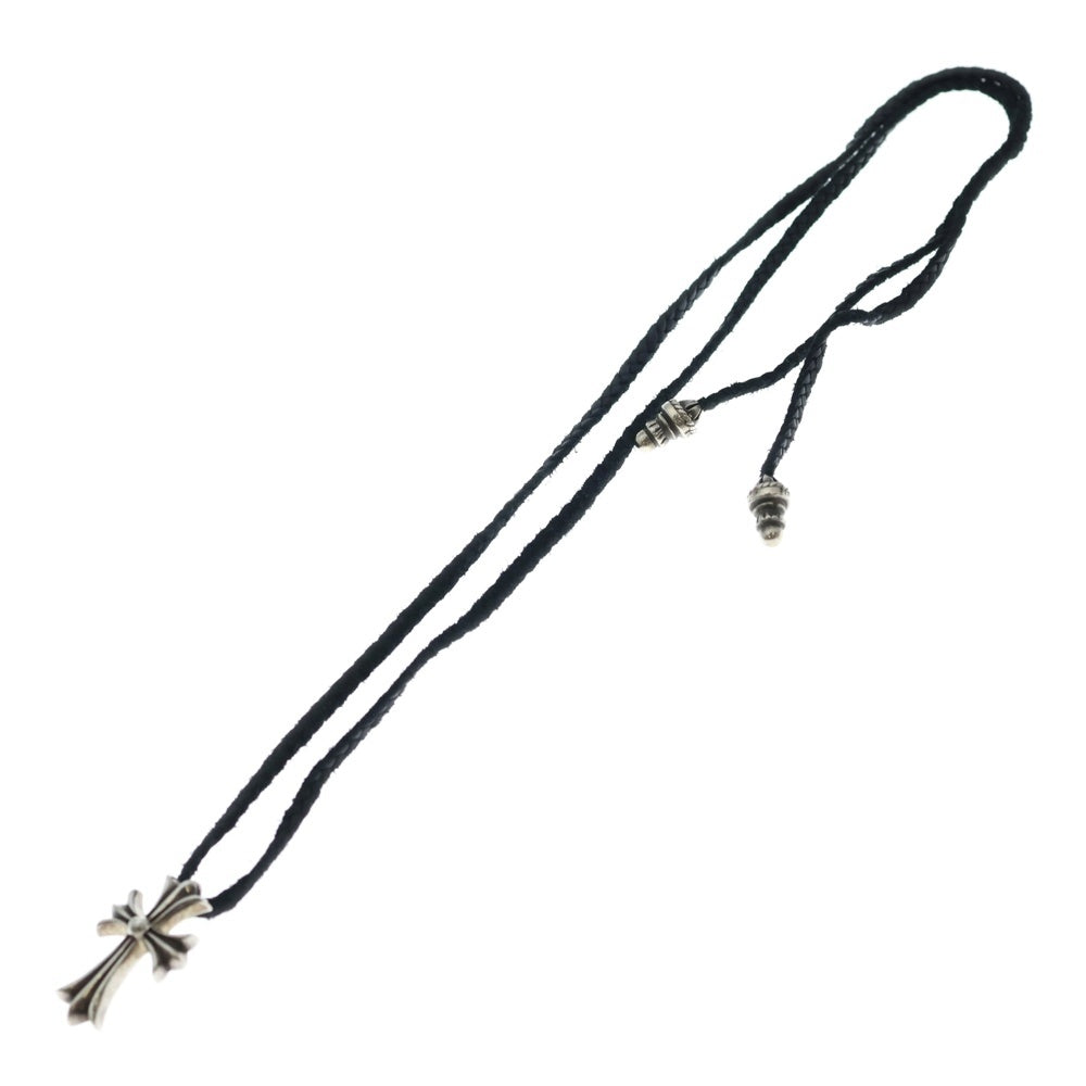 CHROME HEARTS(クロムハーツ) CH CRS SML CL スモールCHクロス レザーブレイド ネックレス シルバー/ブラック BCA217