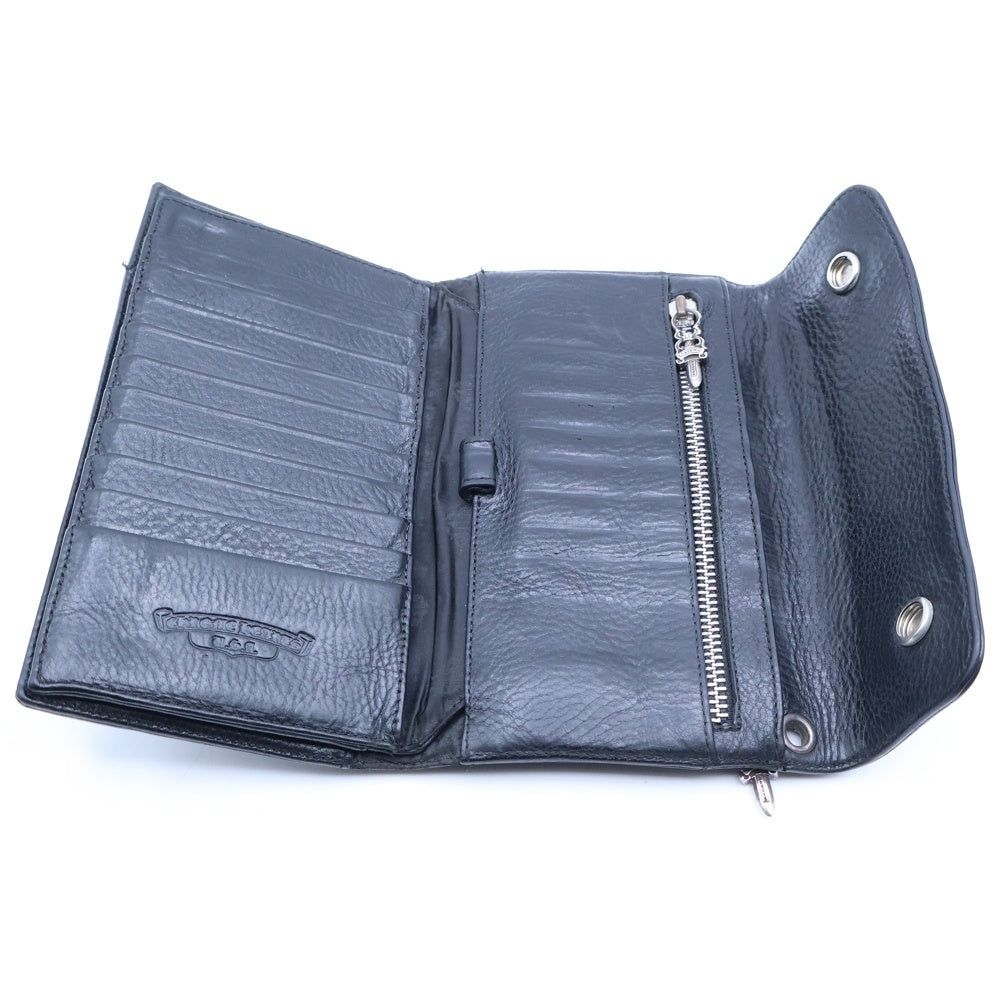 CHROME HEARTS(クロムハーツ) WAVE CROSS BALL ウェーブ クロスボールボタンレザーウォレット財布