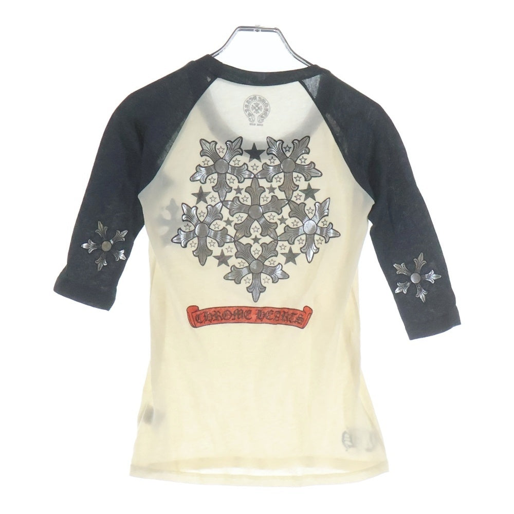 CHROME HEARTS(クロムハーツ) STAR PRINT スタープリント ラグランスリーブ 七分丈Tシャツ カットソー グレー/ホワイト