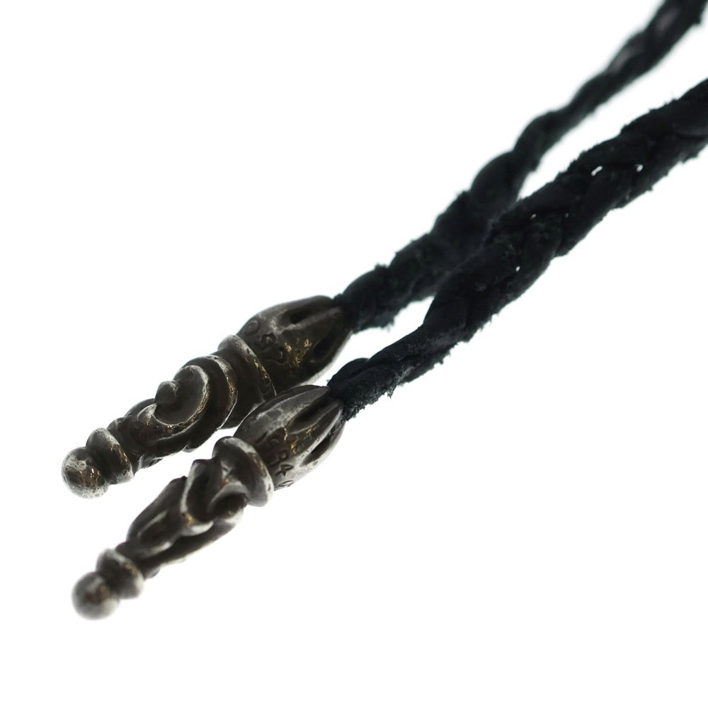 CHROME HEARTS(クロムハーツ) LEATHER BRAID スクロールレザーブレード シルバーネックレス