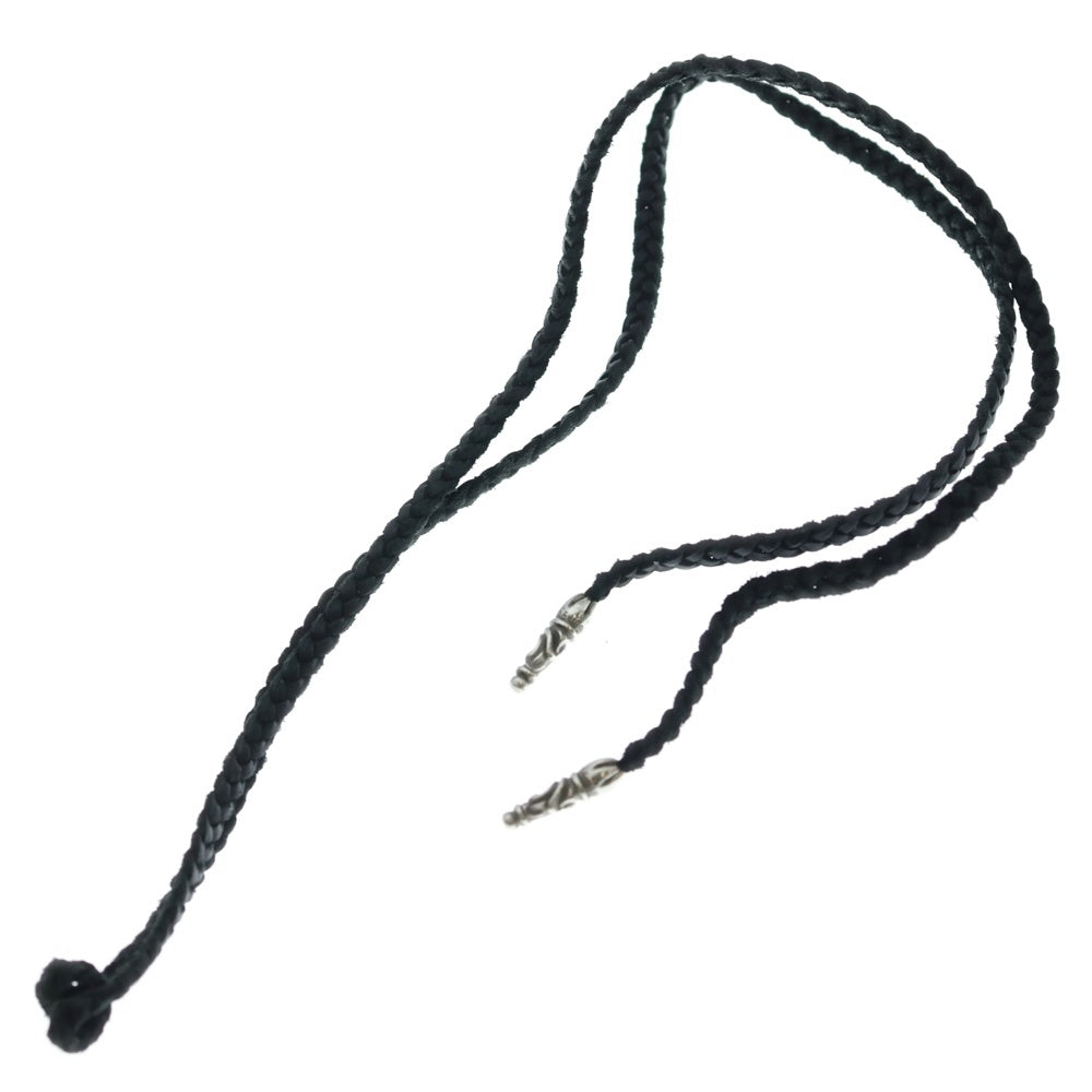 CHROME HEARTS(クロムハーツ) LEATHER BRAID スクロールレザーブレード シルバーネックレス