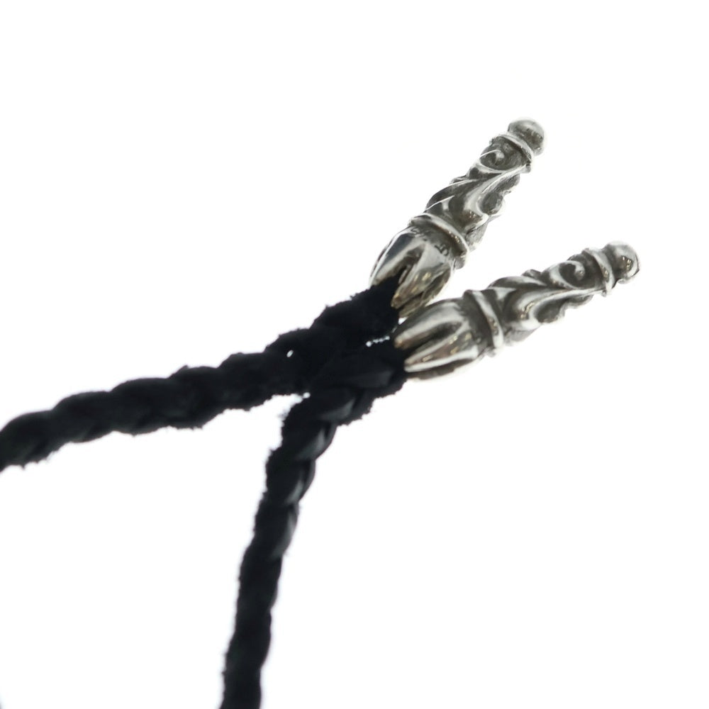 CHROME HEARTS(クロムハーツ) LEATHER BRAID スクロールレザーブレード シルバーネックレス
