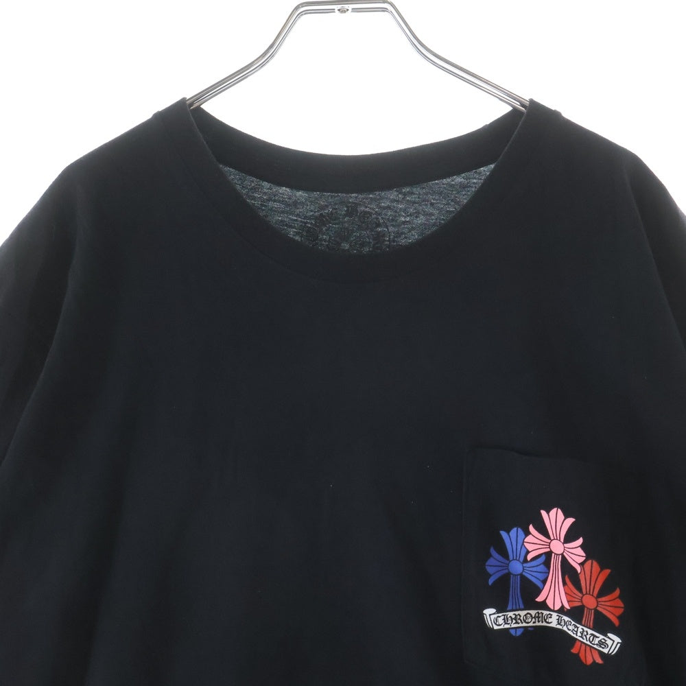 CHROME HEARTS(クロムハーツ) MLTCOL CEM CRS T-SHRT マルチセメタリークロスプリント半袖Tシャツ ブラック/マルチ
