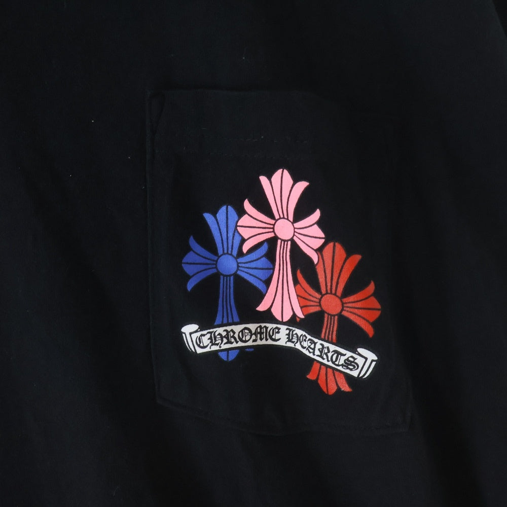 CHROME HEARTS(クロムハーツ) MLTCOL CEM CRS T-SHRT マルチセメタリークロスプリント半袖Tシャツ ブラック/マルチ