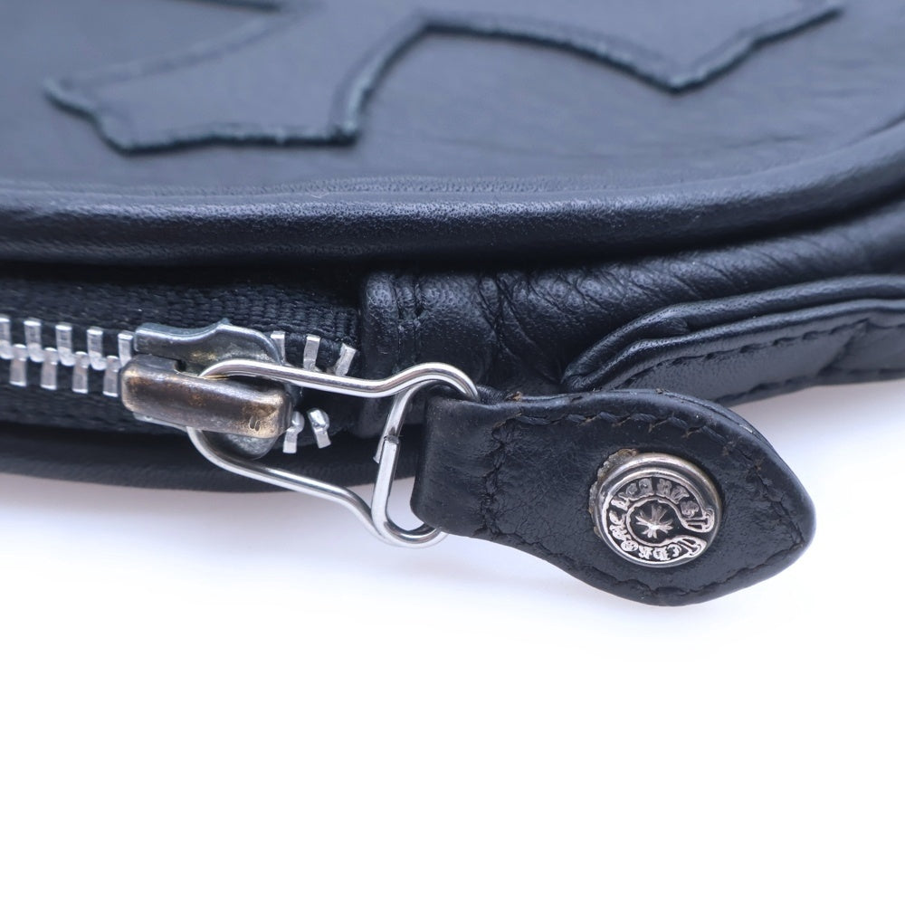 CHROME HEARTS(クロムハーツ) Booster Cable Leather Handbag クロスパッチ付 レザーハンドバッグ ブラック