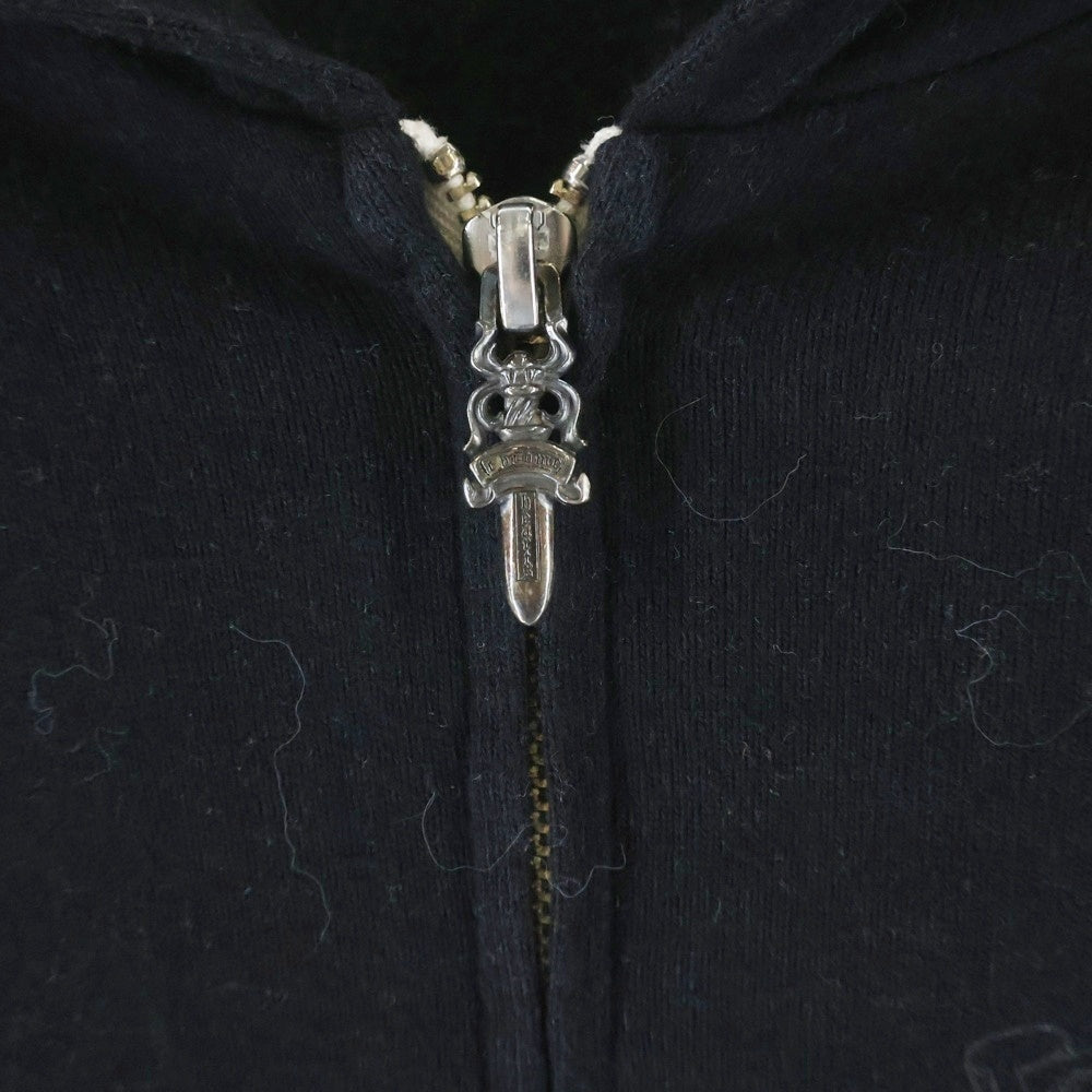 CHROME HEARTS(クロムハーツ) SWTSHRT HD ZIP アーチロゴプリントジップアップパーカー ブラック