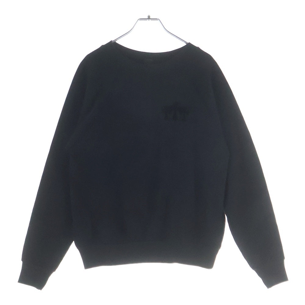 CHROME HEARTS(クロムハーツ) Y NOT CH LOGO CEMETERY CROSS SWEAT ワイノット セメタリークロスパッチ バックCHロゴ クルーネックスウェット トレーナー ブラック レディース