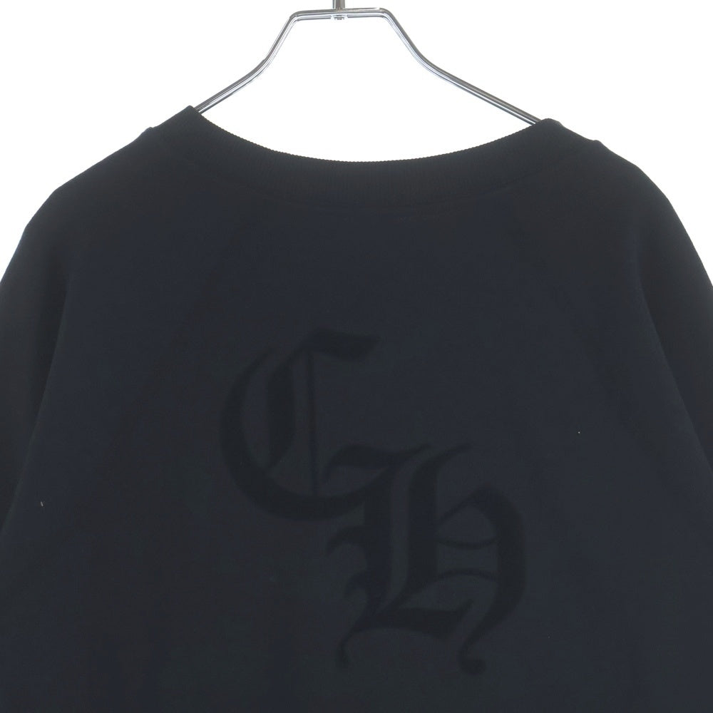 CHROME HEARTS(クロムハーツ) Y NOT CH LOGO CEMETERY CROSS SWEAT ワイノット セメタリークロスパッチ バックCHロゴ クルーネックスウェット トレーナー ブラック レディース