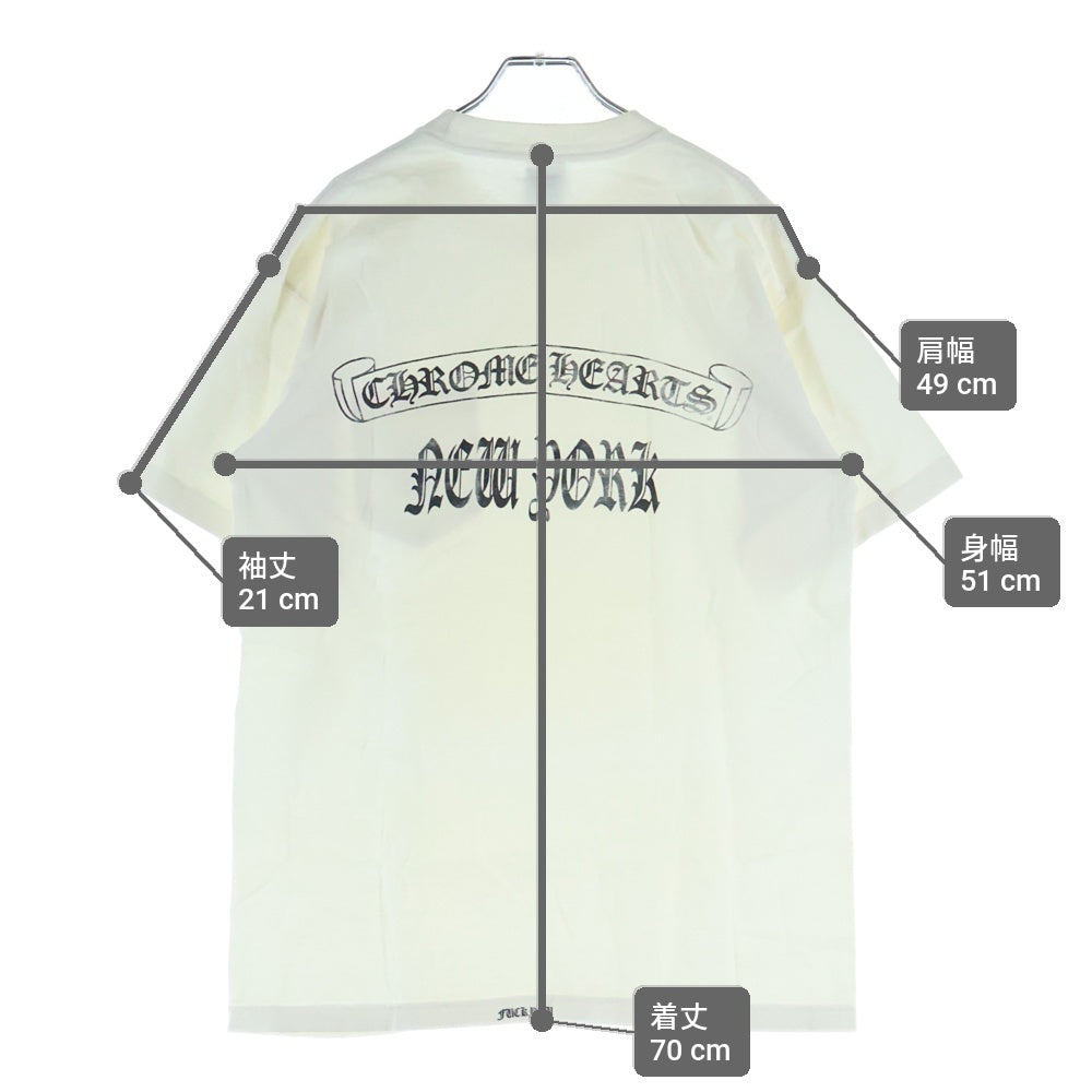 CHROME HEARTS(クロムハーツ) OLD NEW YORK T-SHIRTS オールド クロスプリント 半袖Tシャツ ホワイト