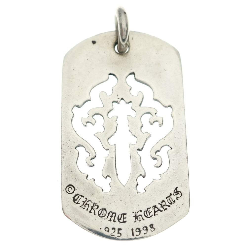 CHROME HEARTS(クロムハーツ) D TAG LRG DAGGER ダガーカットアウトドッグタグ ラージドッグタグネックレストップ