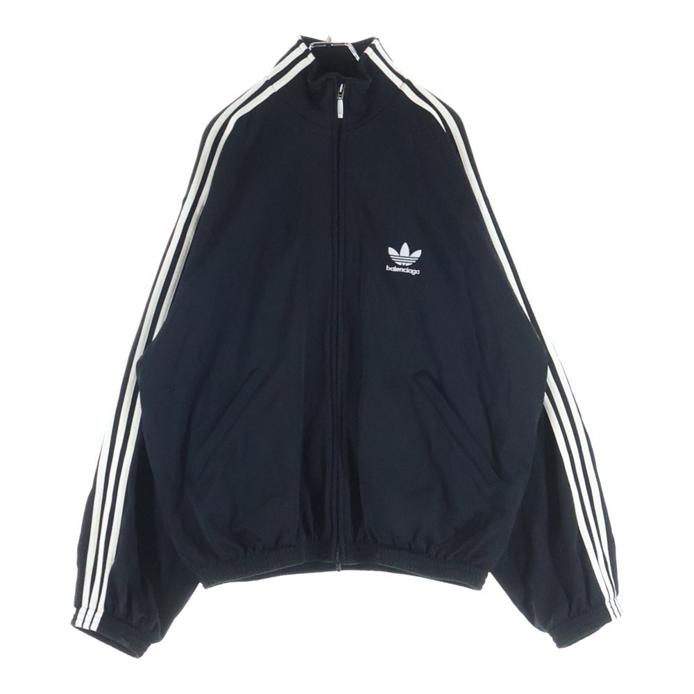 BALENCIAGA(バレンシアガ) 23SS×adidas TRACK SUIT 712280 TMV15 ×アディダス オーバーサイズ コットントラックジャケット ブラック