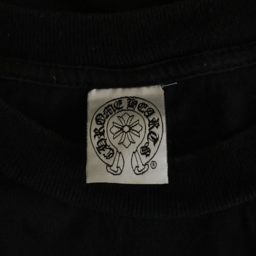 CHROME HEARTS(クロムハーツ) OLD OLD バックホースシュー 胸ポケット 半袖Tシャツ カットソー ブラック/レッド