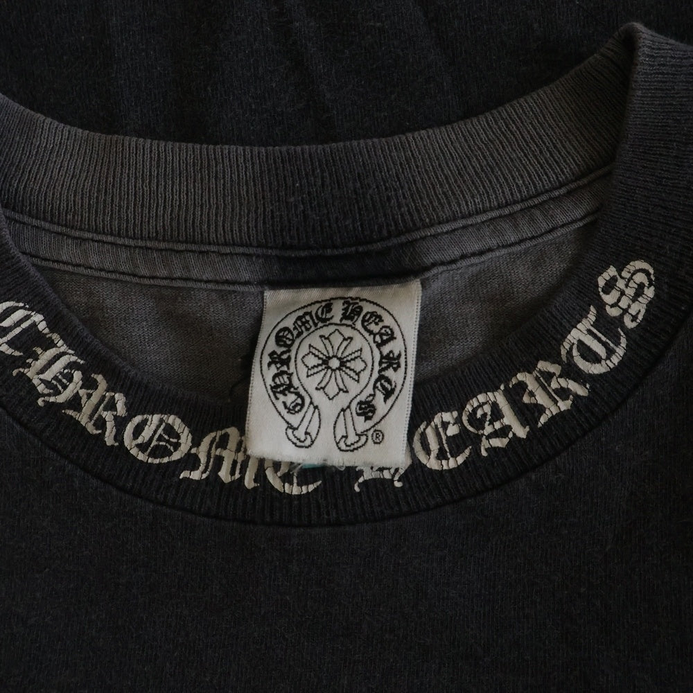 CHROME HEARTS(クロムハーツ) OLD ネックロゴ ヴァインダガー胸ポケット バックスクロールラベル 半袖Tシャツ カットソー ブラック