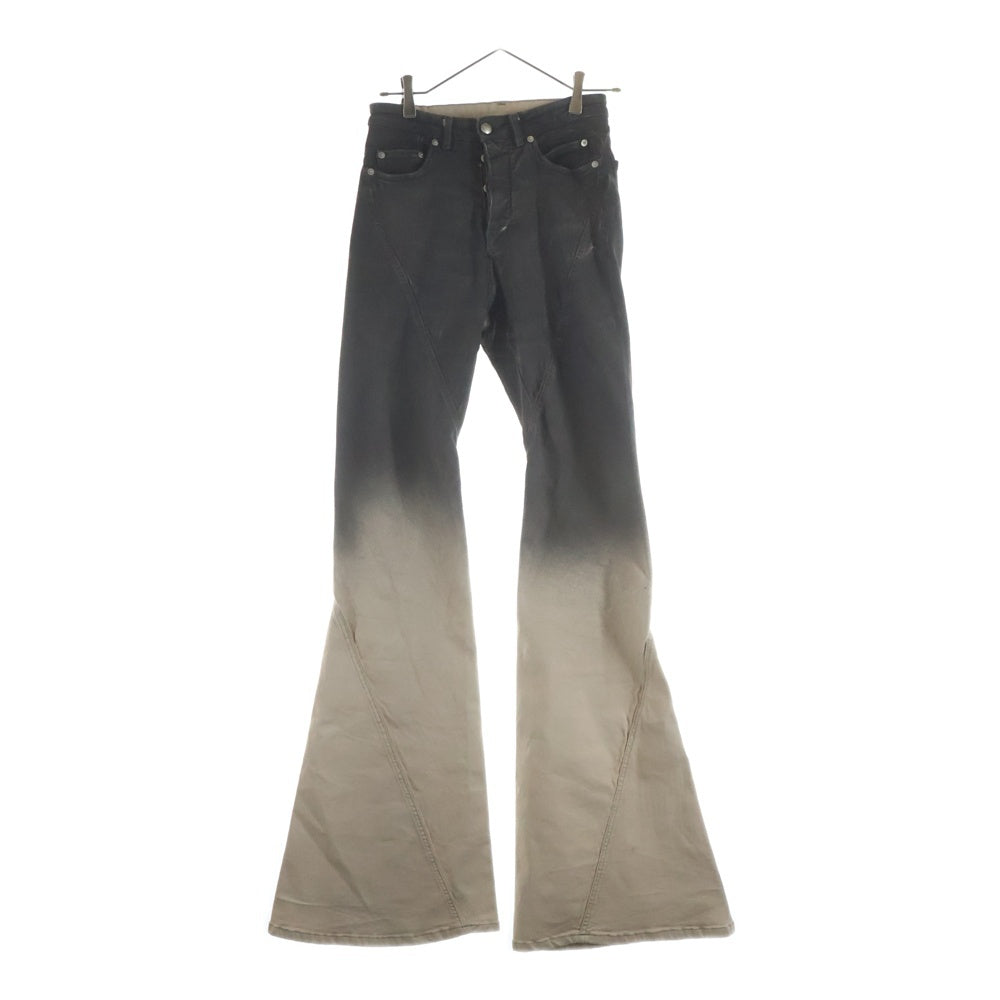 Rick Owens(リックオウエンス) 23AW Bias Bootcut Gradient Jeans バイアス ブーツカットパンツ RR02C7315-SBEDE ブラック/ベージュ