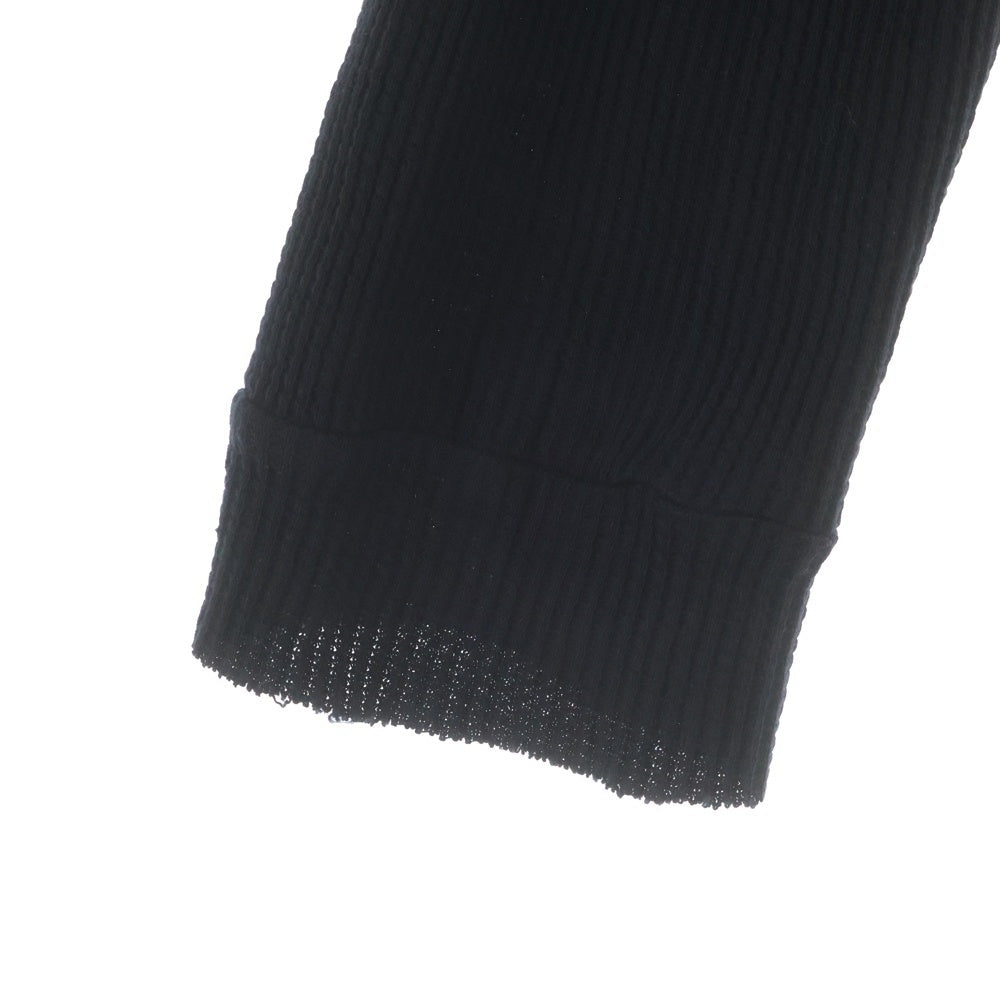 CHROME HEARTS(クロムハーツ) ヘンリーネック クロスボールボタン サーマル 長袖シャツ ブラック