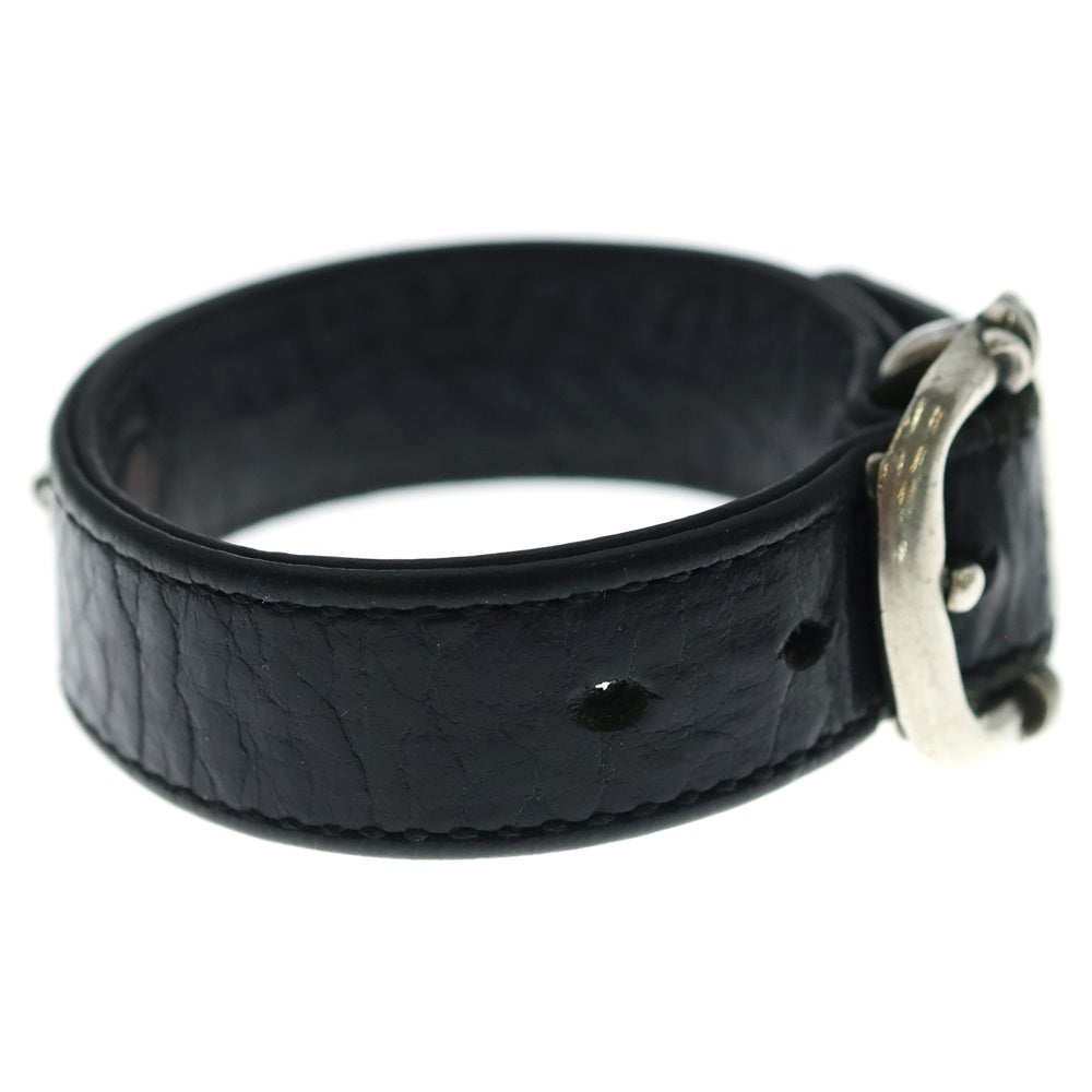 CHROME HEARTS(クロムハーツ) GUNSLINGER ガンスリンガークロスボール レザーブレスレット ブラック