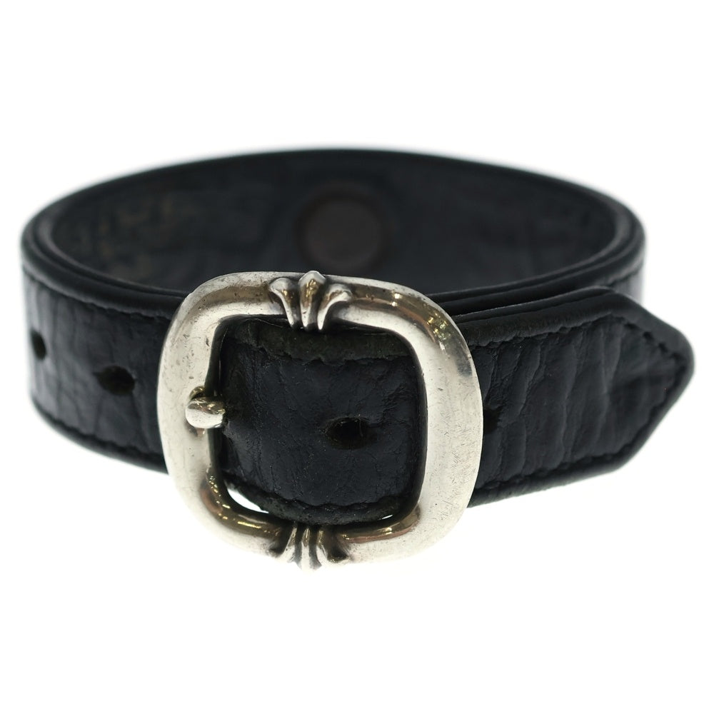 CHROME HEARTS(クロムハーツ) GUNSLINGER ガンスリンガークロスボール レザーブレスレット ブラック