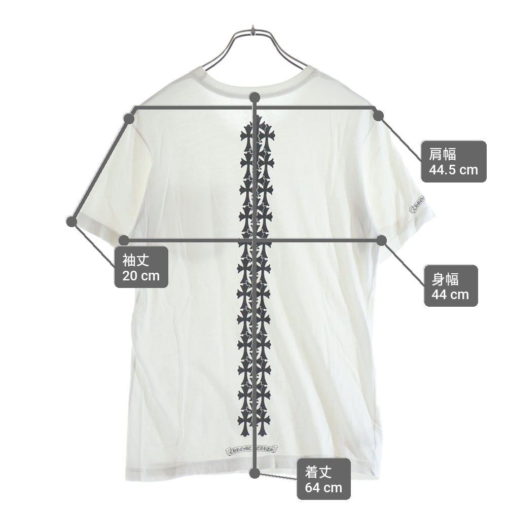 CHROME HEARTS(クロムハーツ) Cemetery Cross Tire Track Tee セメタリークロスタイヤトラックショートスリーブ 半袖Tシャツ ホワイト