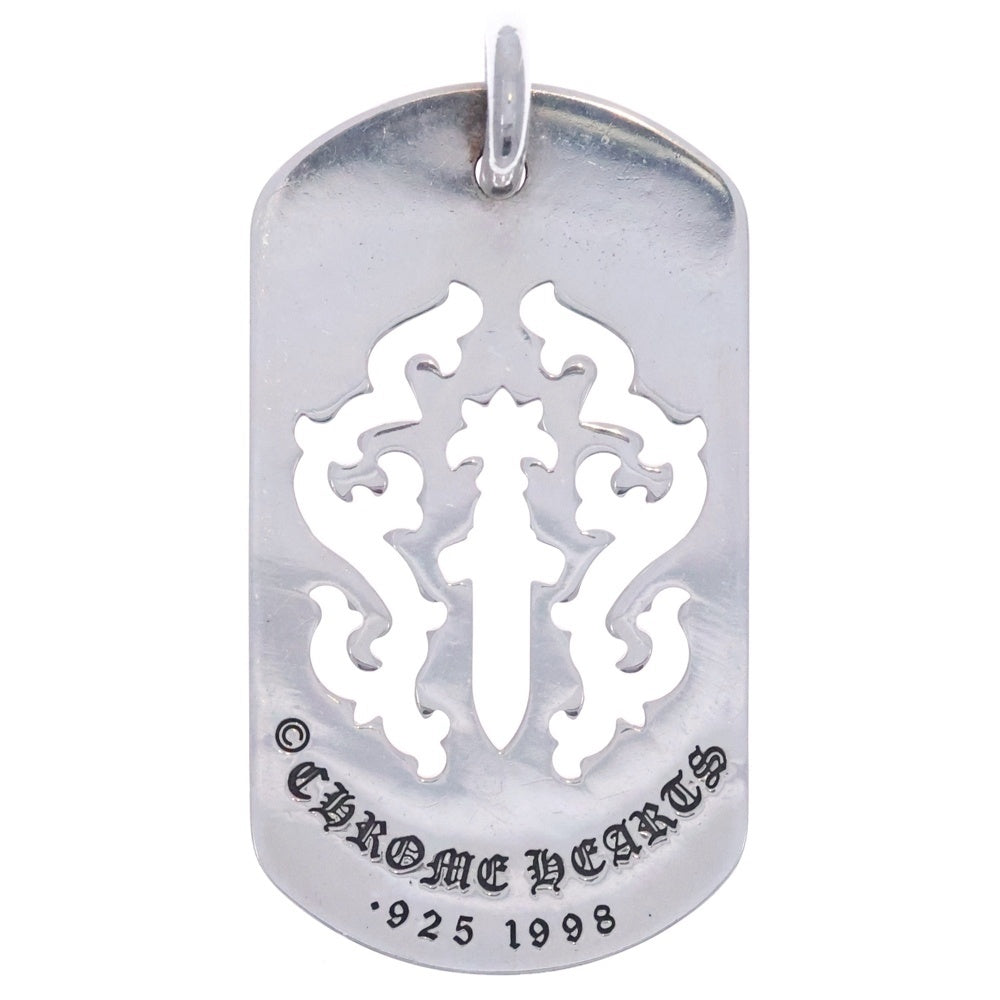 CHROME HEARTS(クロムハーツ) D TAG LRG DAGGER ダガーカットアウトドッグタグ ラージドッグタグネックレストップ