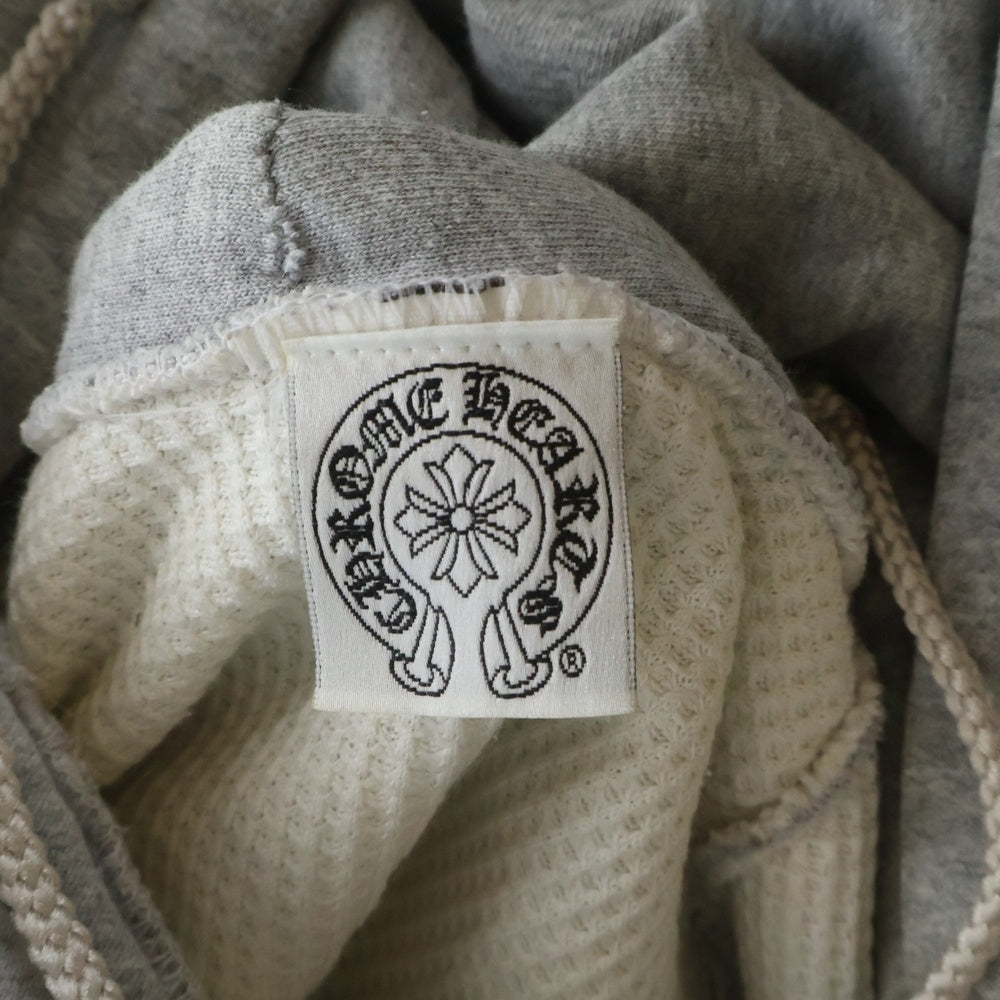 CHROME HEARTS(クロムハーツ) OLD SCROLL LABEL Hoodie オールドモデル バッグスクロールラベルプリント プルオーバー パーカー グレー