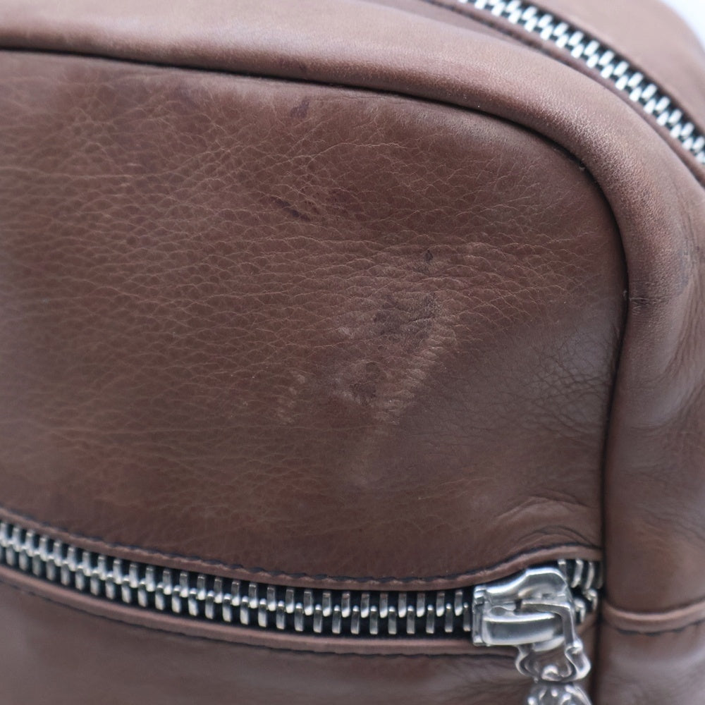CHROME HEARTS(クロムハーツ) TAKA MINI LTHR タカミニ セメタリークロス クロスパッチ レザーショルダーバッグ ブラウン/ピンク レディース