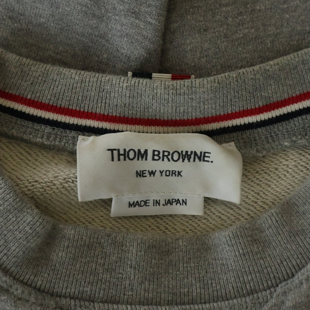 THOM BROWNE(トムブラウン) 4-Bar cotton classic sweatshirt MJT021H-00535068 コットンクラシックスウェットシャツ グレー