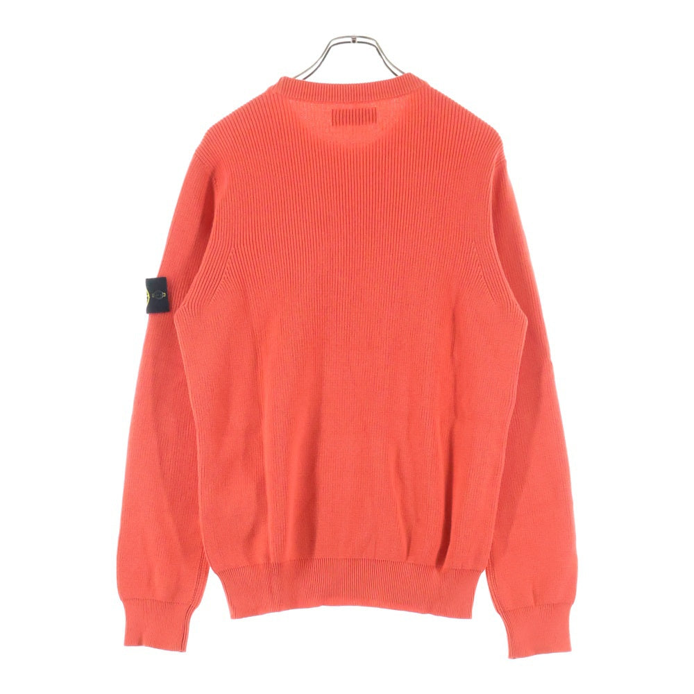 STONE ISLAND(ストーンアイランド) 22SS Ripped Cotton Knit 7615550D8 コットン クルーネック リブ ニット オレンジ