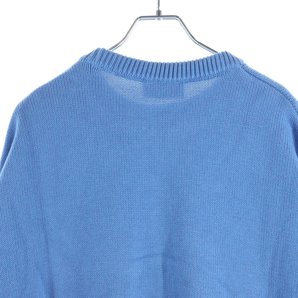 AMI Alexandre Mattiussi(アミアレクサンドルマテュッシ) Knit Sweater ハートロゴ刺繍 クルーネック ニットセーター ライトブルー A20HK009.006