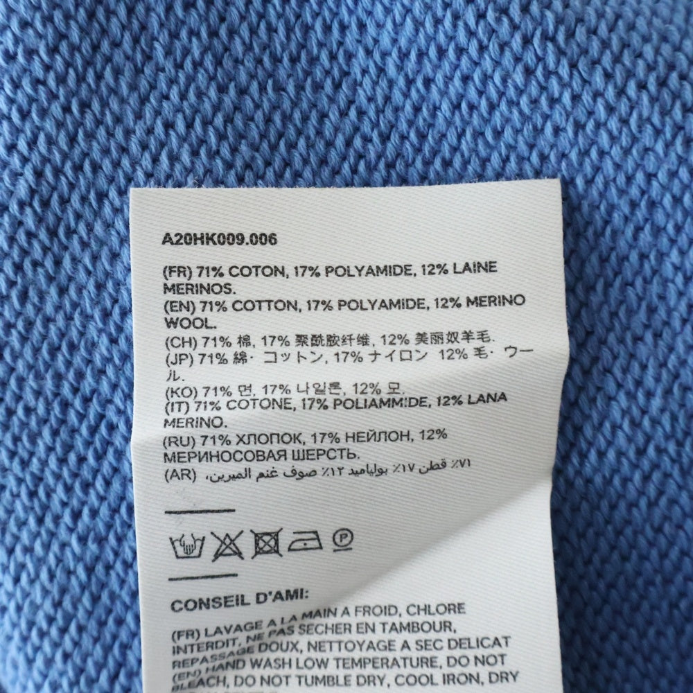 AMI Alexandre Mattiussi(アミアレクサンドルマテュッシ) Knit Sweater ハートロゴ刺繍 クルーネック ニットセーター ライトブルー A20HK009.006