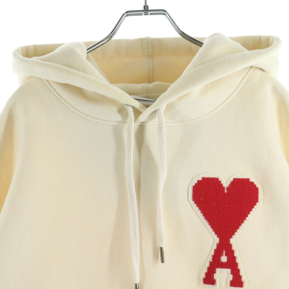 AMI Alexandre Mattiussi(アミアレクサンドルマテュッシ) Hoodie ロゴワッペン プルオーバースウェットパーカー フーディー アイボリー H19J038