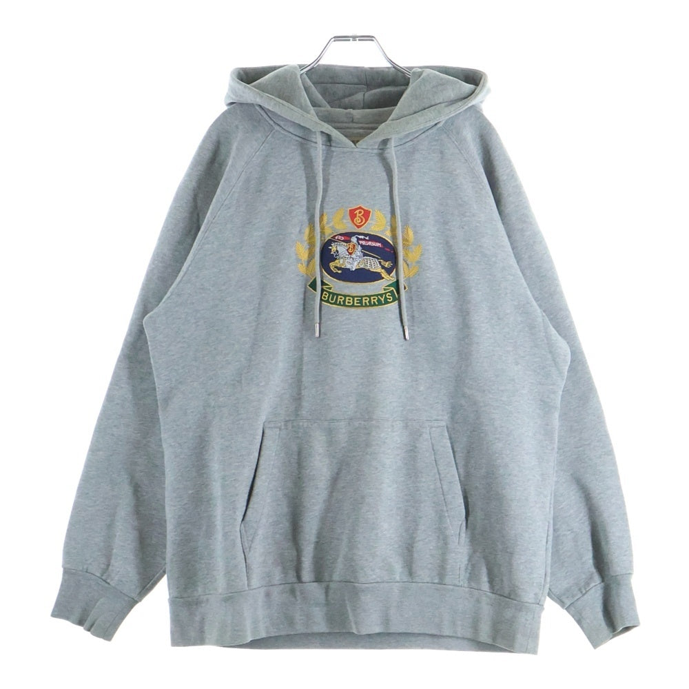 BURBERRY LONDON(バーバリーロンドン) LOGO HOODIE 8003015 ロゴパッチ プルオーバーパーカー フーディー グレー