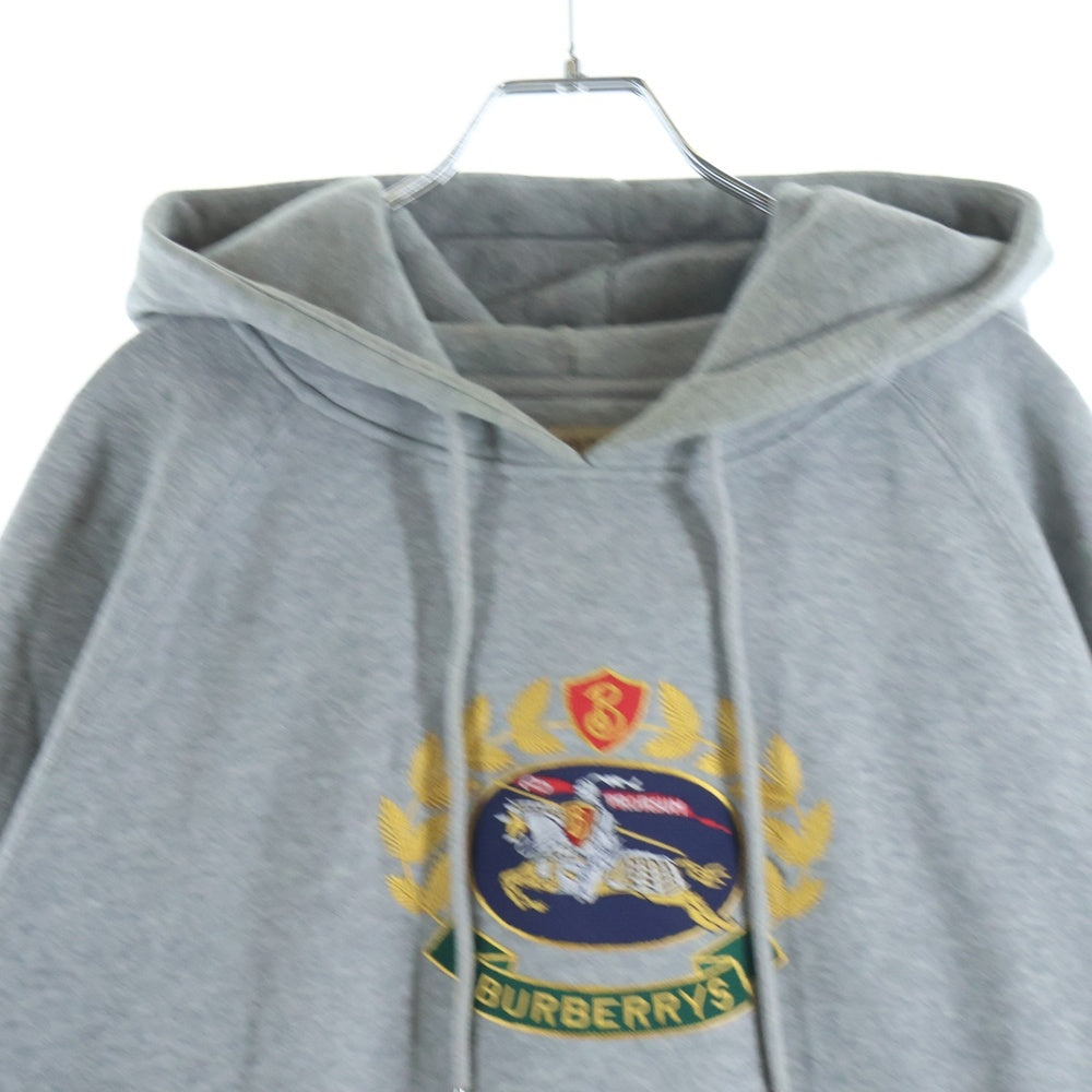 BURBERRY LONDON(バーバリーロンドン) LOGO HOODIE 8003015 ロゴパッチ プルオーバーパーカー フーディー グレー