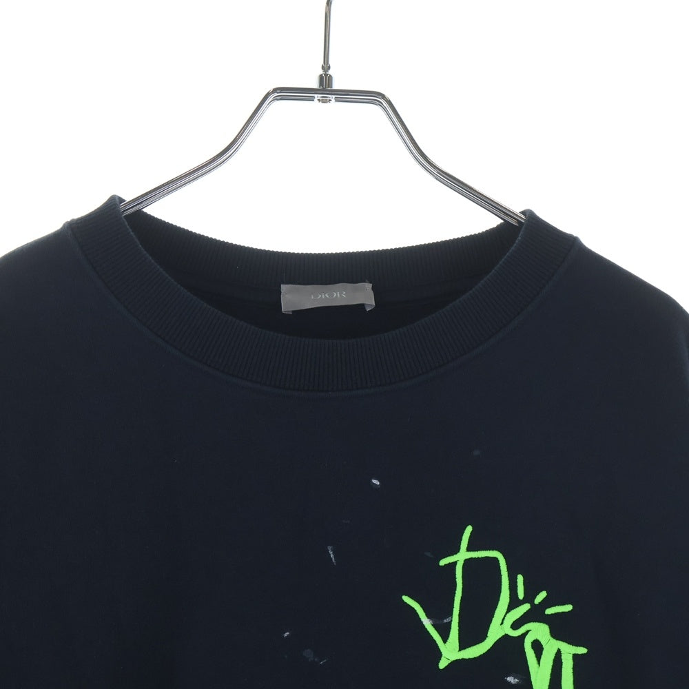 DIOR(ディオール) CACTUS JACK TRAVIS SCOTT 283J679A0531 カクタスジャック ペイント加工スウェット トレーナー ネイビー