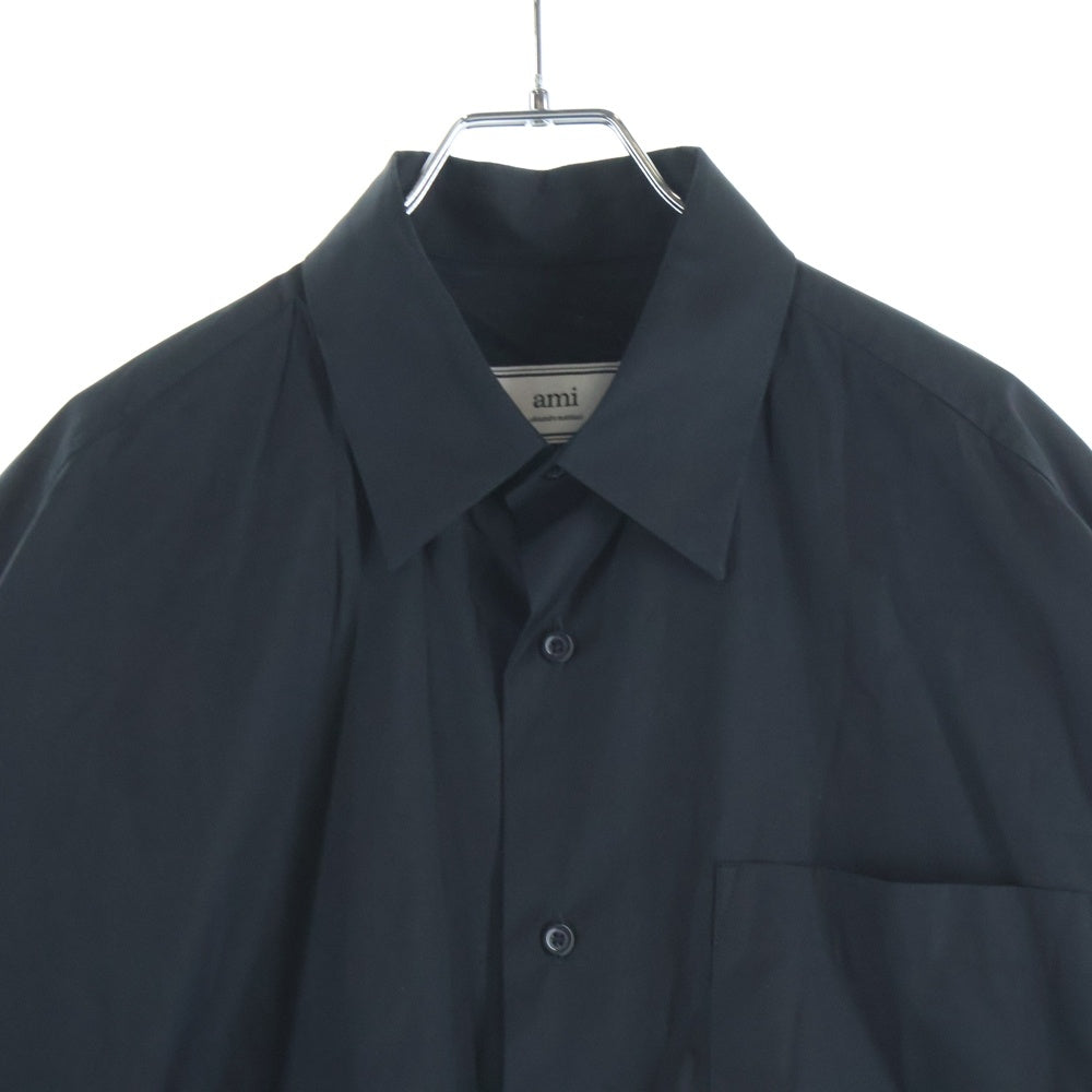 ami paris(アミパリス) Oversize Shirt E20HC102.417 オーバーサイズ スリッド 長袖 シャツ ブラック