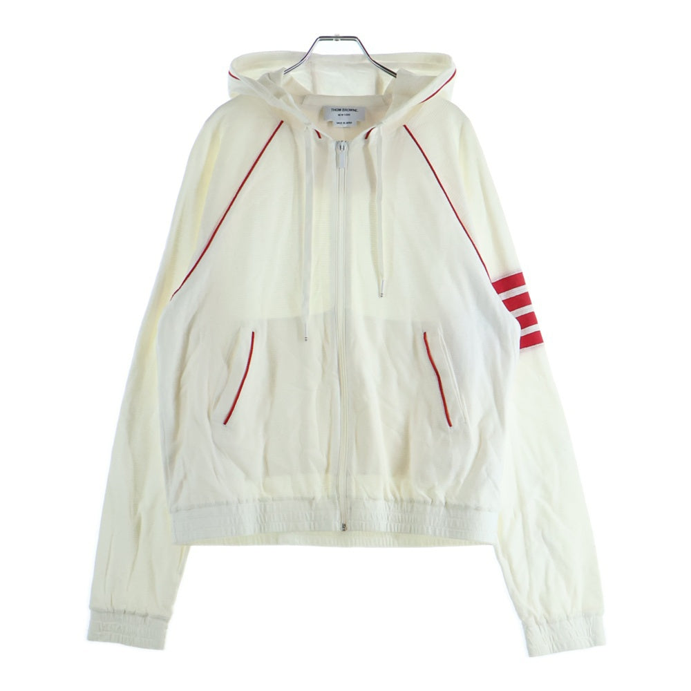 THOM BROWNE(トムブラウン) Mesh Zip Hoodei MJT203A-01416100 メッシュ ジップ フーディー ホワイト