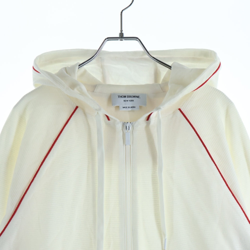 THOM BROWNE(トムブラウン) Mesh Zip Hoodei MJT203A-01416100 メッシュ ジップ フーディー ホワイト