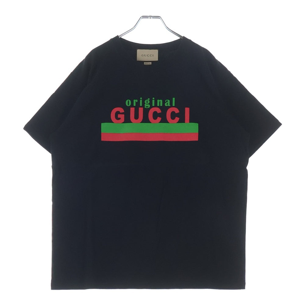GUCCI(グッチ) 20SS ORIGINAL PRINT OVERSIZED TEE オリジナルロゴプリント半袖Tシャツ カットソー ブラック