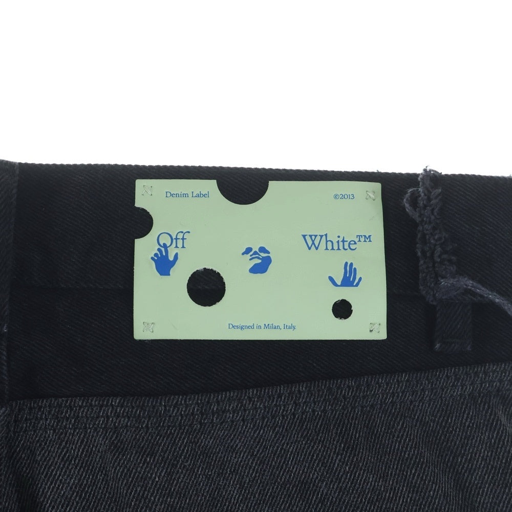 OFF-WHITE(オフホワイト) Denim Program OMYA083E20DEN001 再構築 ダブルニー デニムパンツ ブラック