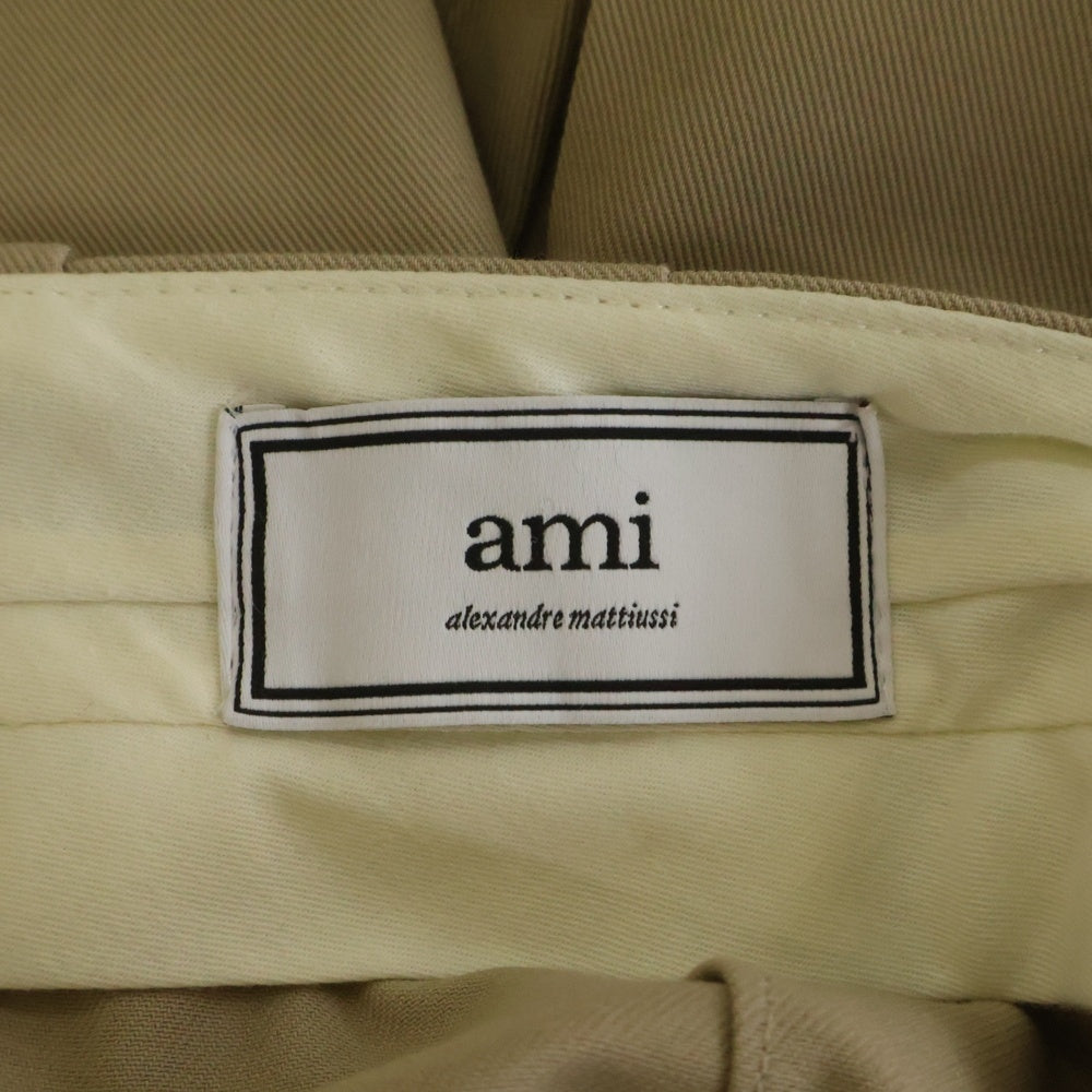 AMI Alexandre Mattiussi(アミアレクサンドルマテュッシ) Cotton Twill Carrot Pants A20HT010 コットン ツイル キャロット トラウザー ベージュ