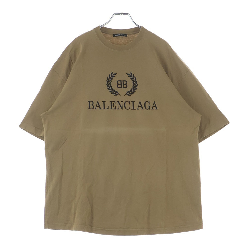 BALENCIAGA(バレンシアガ) BBロゴプリント半袖Tシャツ ベージュ 578139 TEV52