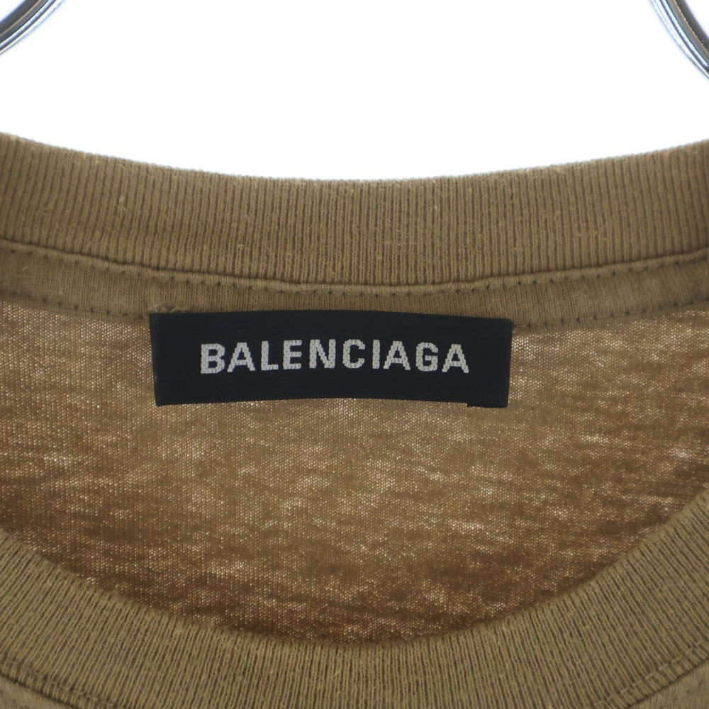 BALENCIAGA(バレンシアガ) BBロゴプリント半袖Tシャツ ベージュ 578139 TEV52