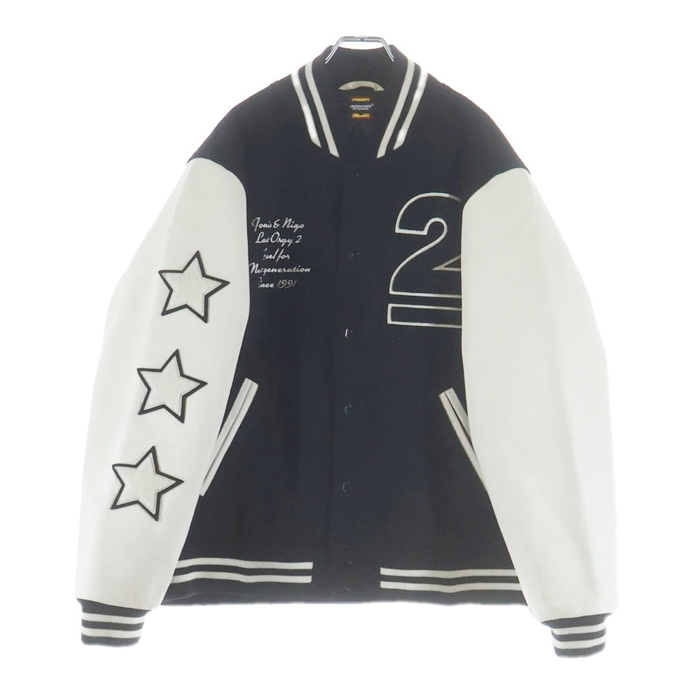 HUMAN MADE(ヒューマンメイド) 22AW× UNDERCOVER LAST ORGY 2 VARSITY JACKET アンダーカバー ラストオージー スタジアムジャンパー ジャケットブルゾン ブラック/ホワイト UC2B9202