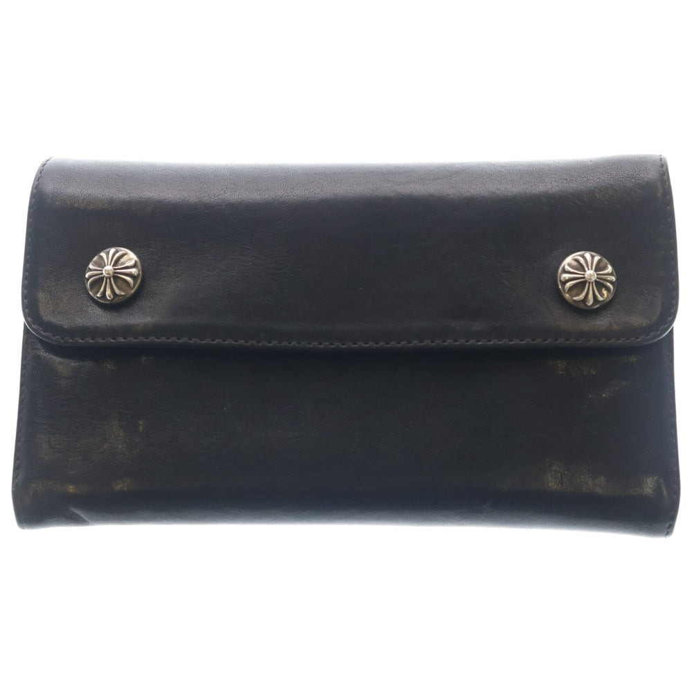 CHROME HEARTS(クロムハーツ) WAVE ウェーブ レザーウォレット 財布 ブラックBCA375