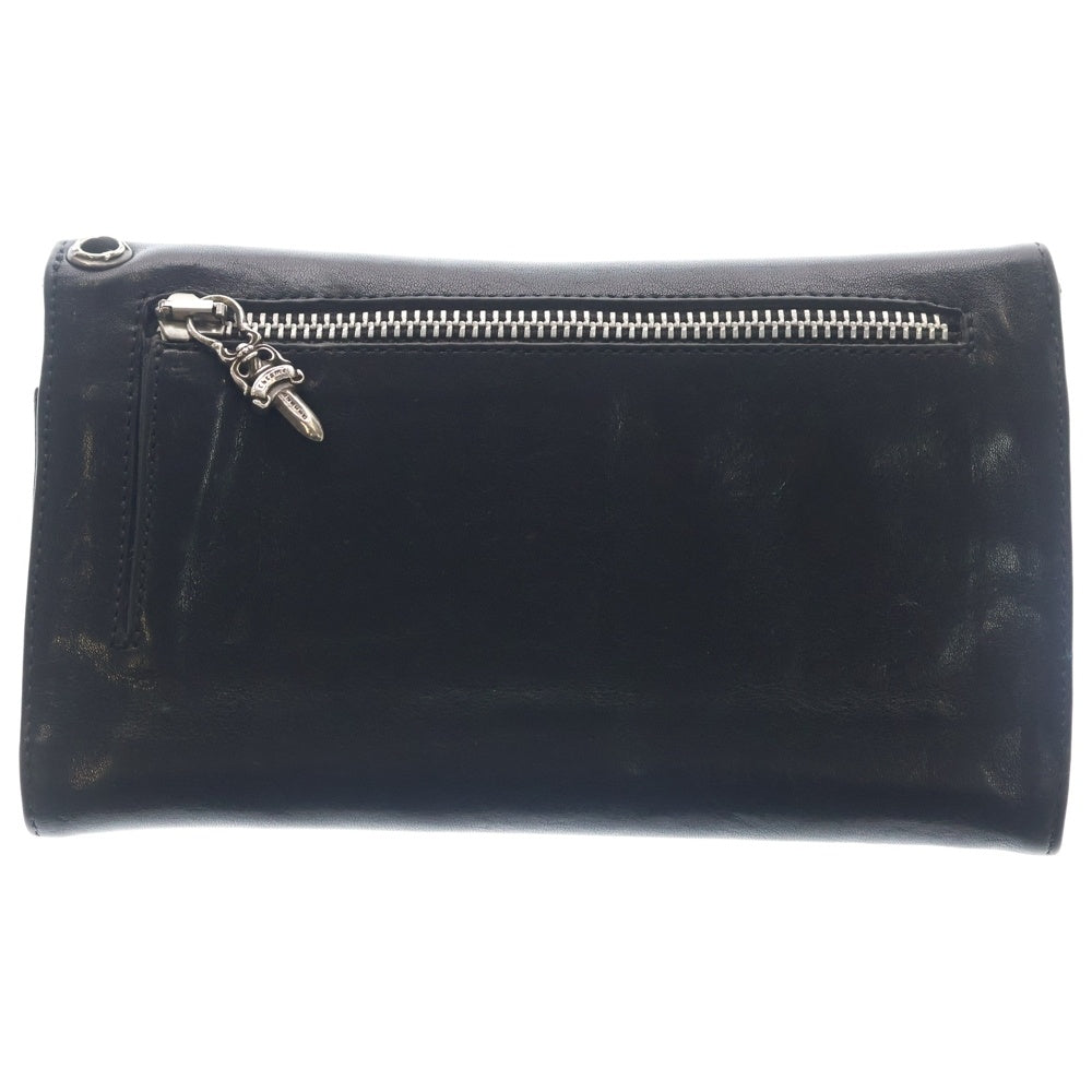 CHROME HEARTS(クロムハーツ) WAVE ウェーブ レザーウォレット 財布 ブラックBCA375