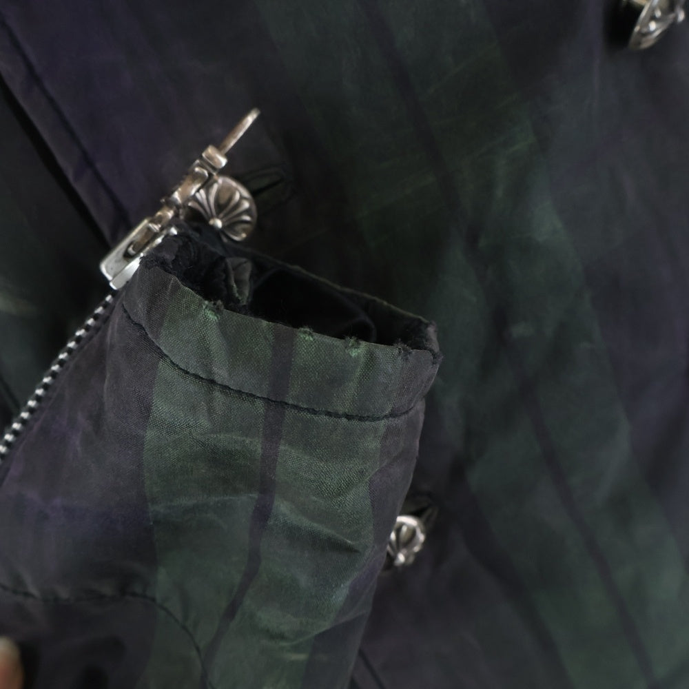 CHROME HEARTS(クロムハーツ) 裏地キルティングオイルドコットンチェックPコート グリーン