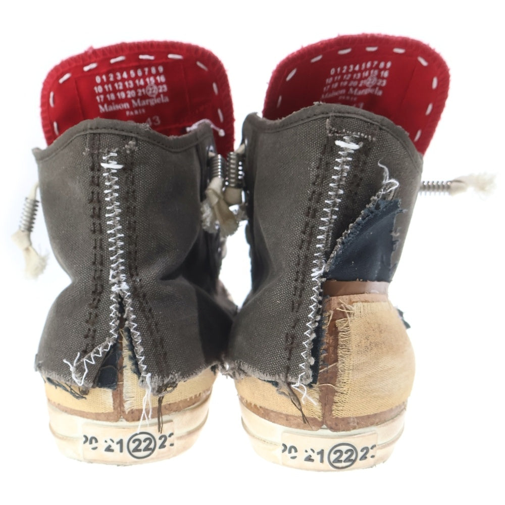 Maison Margiela(メゾンマルジェラ) Loved to Death Sneakers S39WS0129P7454 HB129 ヴィンテージ加工 ハイカットスニーカー シューズ ブラウン