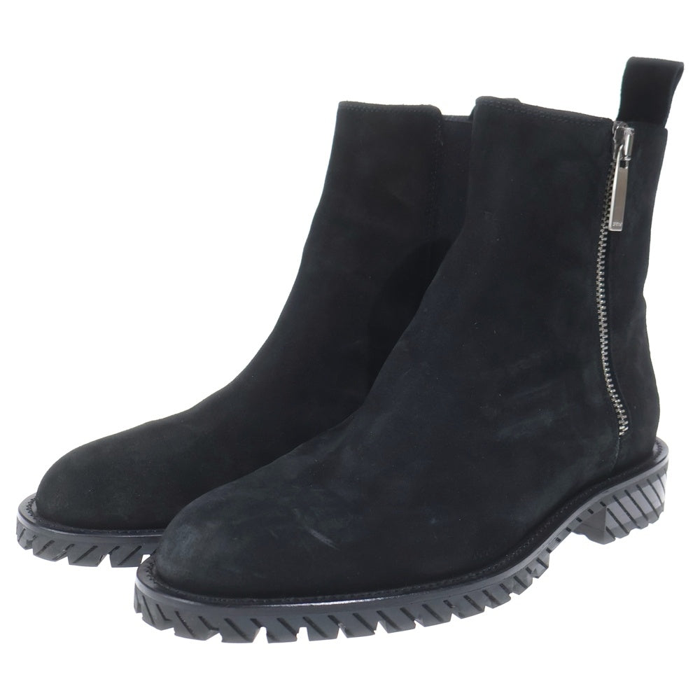 OFF-WHITE(オフホワイト) Military Suede Ankle Boot スウェード サイドゴア ブーツ ブラック