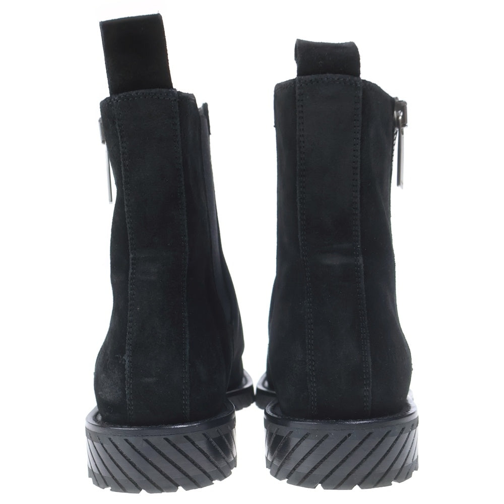 OFF-WHITE(オフホワイト) Military Suede Ankle Boot スウェード サイドゴア ブーツ ブラック