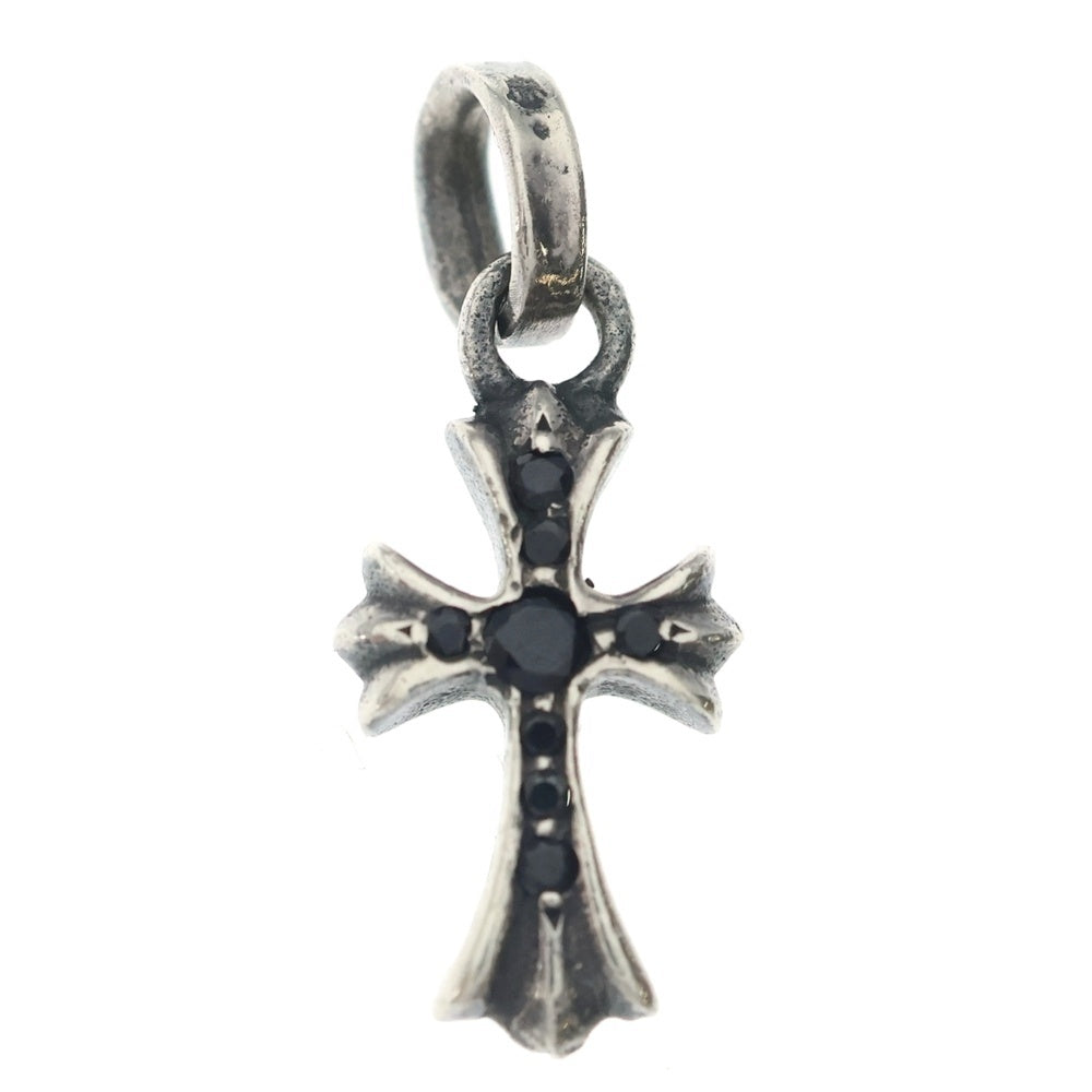 CHROME HEARTS(クロムハーツ) CRS BBYFAT P BLK DMND A ベイビーファット アフターPAVEブラックダイヤ チャーム シルバーネックレストップ