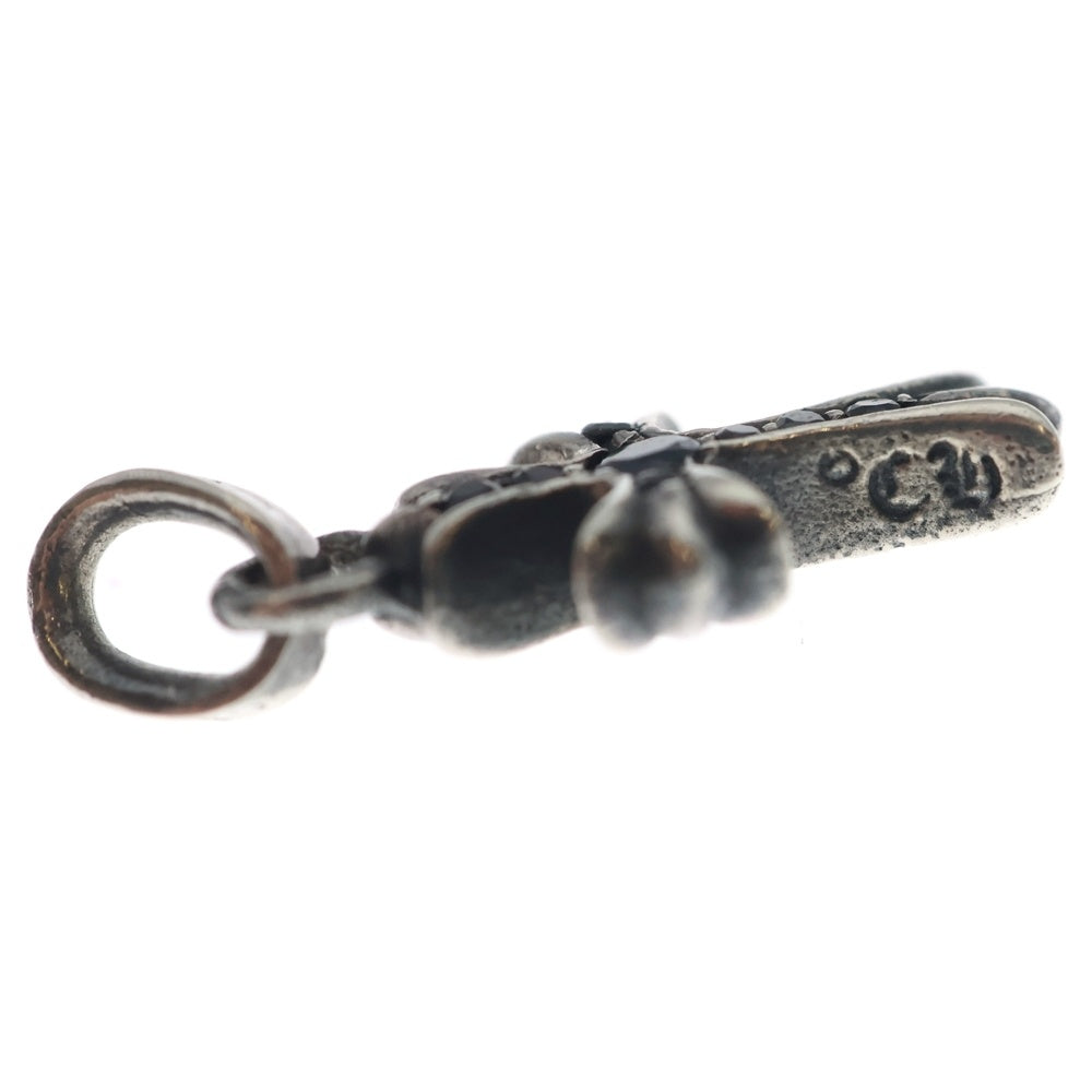 CHROME HEARTS(クロムハーツ) CRS BBYFAT P BLK DMND A ベイビーファット アフターPAVEブラックダイヤ チャーム シルバーネックレストップ